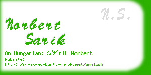 norbert sarik business card